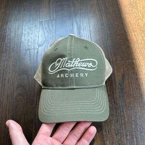 Mathews Archery Logo Truck Hat, Grey/Black Color, OSFA Hunting Archery Ball Cap